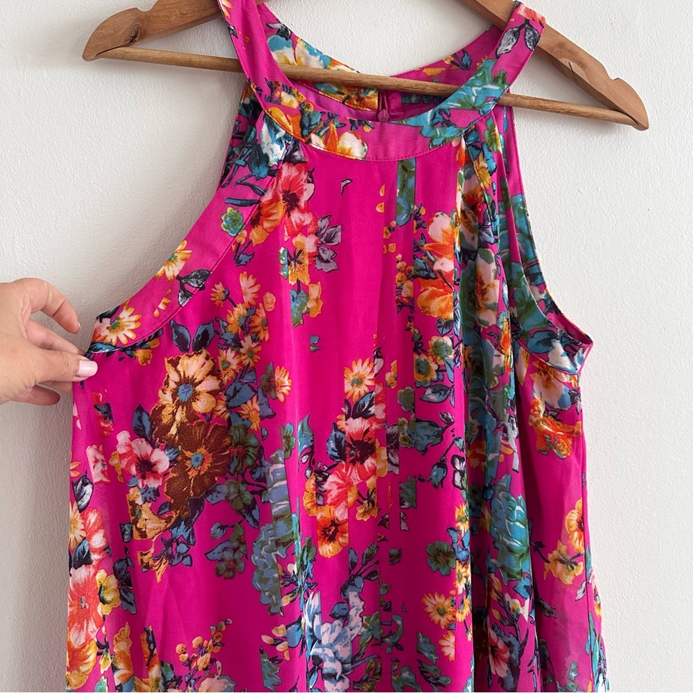 Betsey Johnson pink floral trapeze dress size 6 - Picture 2 of 6